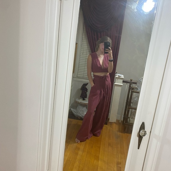 SOLD Free people burgundy two piece set - Picture 2 of 7